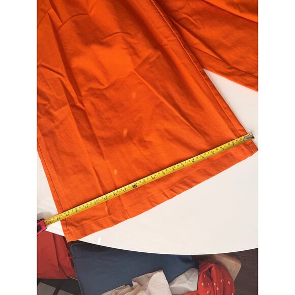 Orange Flared and Embroidered Pants by Andrea Iyamah - Size 10 (L) - Picture 6 of 7